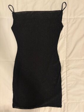 Hello Molly Black Sparkle Mini Slip Dress